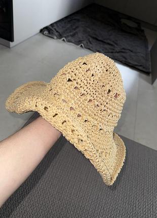 Капелюх шлапа панама з широкими полями плетений