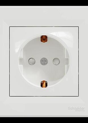 Розетка одинарная с заземлением и шторкой schneider electric asfora eph2900221