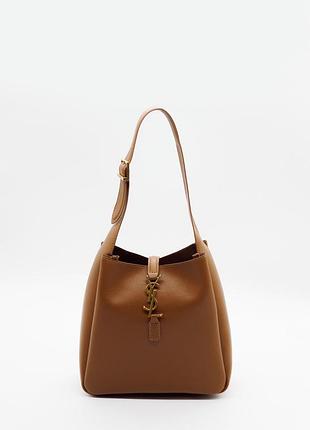 Saint laurent bucket bag camel leather with gold