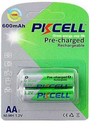 Аккумулятор pkcell 1.2v aa 600mah nimh 2шт готовый к использованию для плееров игрушек фонариков ve-33