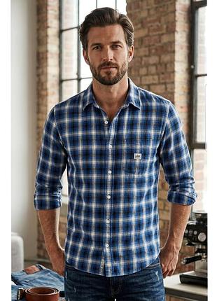 Мужская синяя рубашка denim &amp; supply ralph lauren размер m