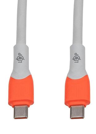 Кабель (шнур) lp usb type-c to usb type-c 2.4a 100w с быстрой зарядкой (pd) 2м c1001mc