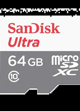 Карта памяти sandisk ultra microsdxc 64gb 100mb/s class 10 uhs-i