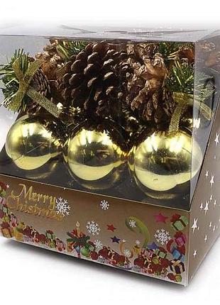 Набір ялинкових прикрас merry christmas 18шт pvc 6527-p1-55 тм китай