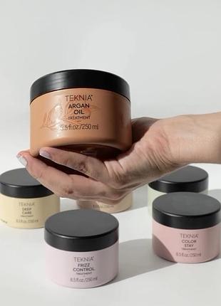 Живильна маска lakme teknia argan oil treatment для нормального та сухого волосся, 250 мл