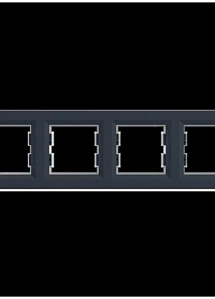 Рамка 4 поста антрацит горизонтальная schneider electric eph5800471 asfora