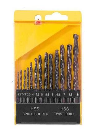Набор сверл по мет.13 шт.hss (2-8 мм) черные 11-0213 тм master tool