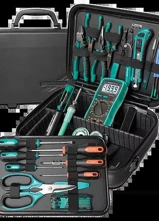 Набор инструментов pro'skit pk-710kb в кейсе для электромонтажа