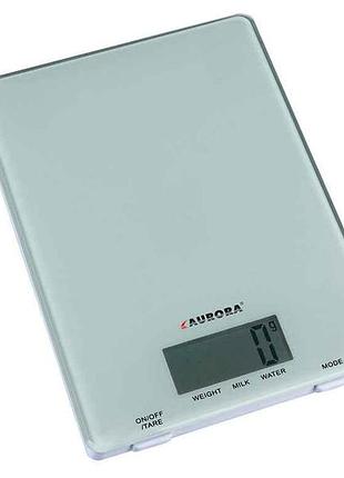 Весы кухонные эл. au-4300 (5кг) белые тм aurora