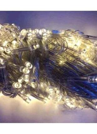 Гирлянда 300led теплый белый, 15м. прозрачный провод 1130-07 тм китай