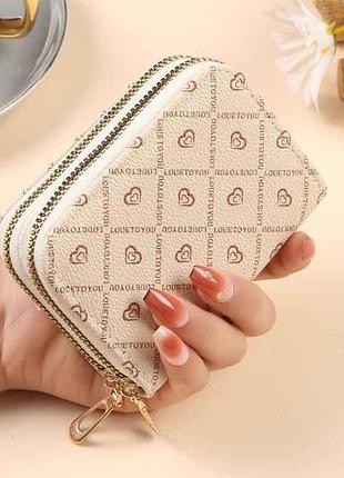 Кошелек женский 11*8*4,5см арт.k09-2 молочный экокожа тм китай