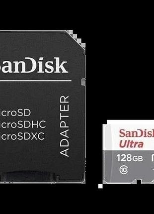 Карта памяти sandisk ultra microsdxc 128gb + sd adapter class 10 uhs-i