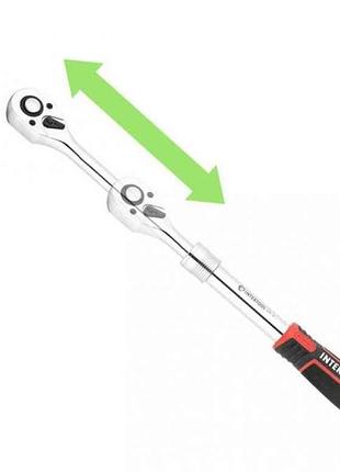 Рукоятка з храповим механізмом 1/2 72з crv-storm, телескопічна et-8006 тм intertool