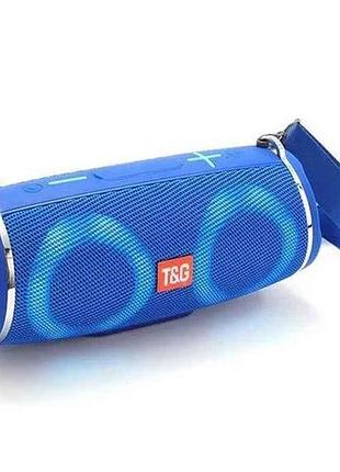 Портативная колонка bluetooth tg642 с rgb подсветкой, speakerphone, радио, blue тм tg