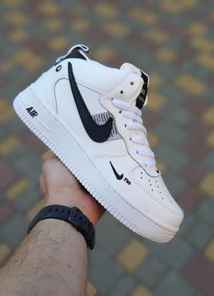 Кросівки жіночі зимові nike air force 1 mid lv8 білі високі ❄️ жіночі кросівки nike