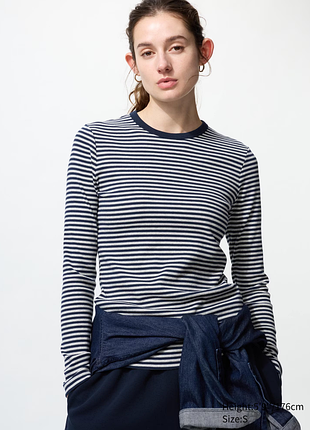 Лонгслив в полоску в рубчик uniqlo