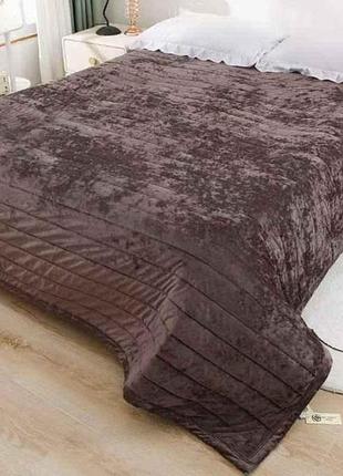 Плед велюр шарпей 200*230 арт.7907 коричневий тм mallory home