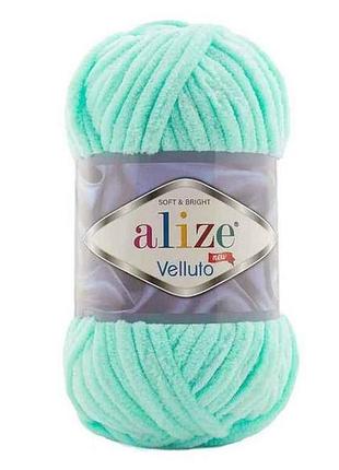Пряжа velluto 19 5шт/уп светло-бирюзовый 100% микрополиэстер 100г 68м тм alize