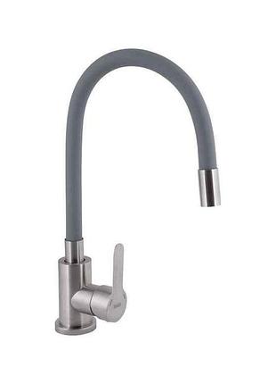 Смеситель на раковину серый pure 015f3 (k35) с гибким изливом bripur015f3nkg тм brinex