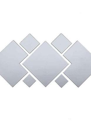 Дзеркальний декор акриловий самоклеючий срібло 7шт (d) sw-00002508 тм sticker wall