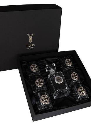 Набір для віскі "розвідка" 7 предметів boss crystal, графін, 6 келихів