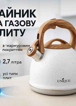 Чайник газовий красивий, чайник зі свистком нержавіюча сталь хороший для газової плити mc-85