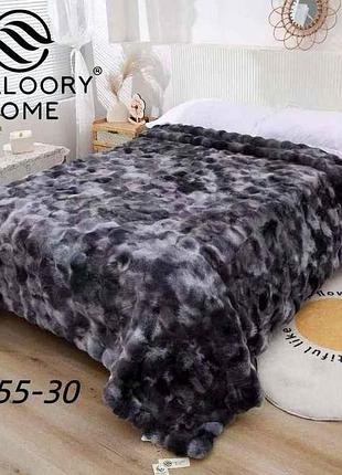 Плед 200*230 шиншилла арт.7855 темно-серый тм mallory home
