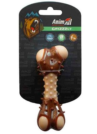 Игрушка для собак кость с ароматом мяса s (11,7см), beige/brown agrizzzly 9833 тм animall