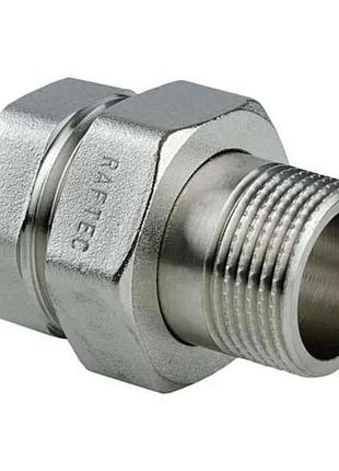 Американка 1 1/2 разборное соединение, dn40, прямое, латунь, никель, as05 тм raftec