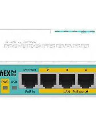 Маршрутизатор mikrotik hex poe lite (rb750upr2) 5-портовый