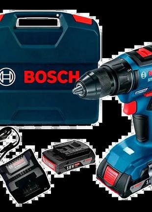 Аккумуляторная дрель-шуруповерт + 2 акб 18 в/2 а•ч + зп gal 18v-20 + l-case bosch professional gsr 18v-50 (06019h5000)