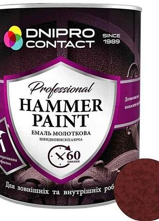 Емаль молоткова червоне вино 2,0кг hammer paint тм dnipro contact