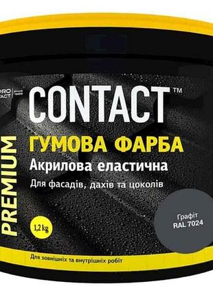 Краска резиновая 1,2кг (7024) графит тм contact