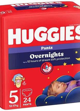 Подгузники-трусики no5 24шт overnights pants 12-17кг тм huggies