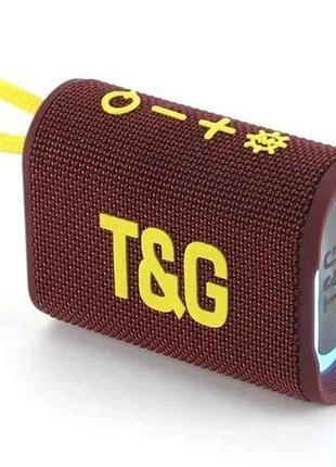 Портативная колонка bluetooth tg396 с rgb подсветкой, speakerphone, радио, maroon тм tg