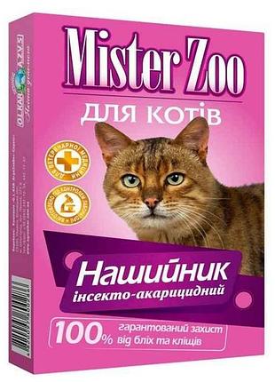 Ошейник мистер zoo п/блих/клещь д/кошек 35см (черный) тм o.l.kar