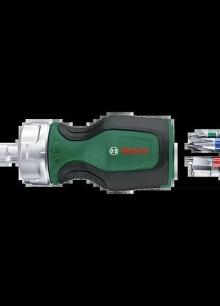 Отвертка bosch stubby (1600a027pk) с трещоткой + 6 бит