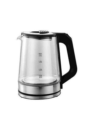 Електрочайник 1800 вт 2 л (led, скло) vl1209gk_black тм vilgrand