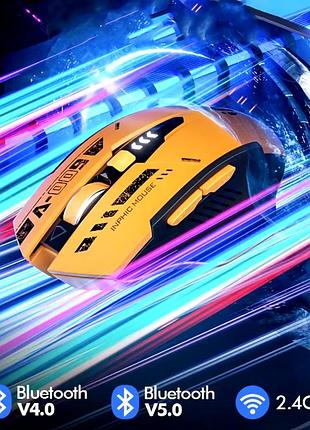 Геймерська бездротова bluetooth миша з акумулятором, комп'ютерна мишка для ігор та роботи muy764-y