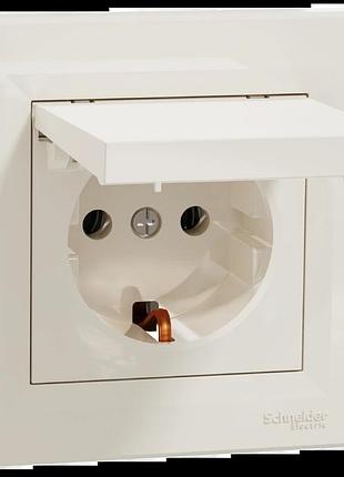 Розетка с крышкой, с заземлением schneider electric asfora eph3100123