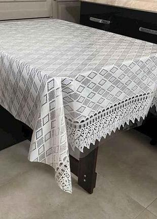 Скатертина д/столу пвх ажурна ромб кава 1,10*1,40 м тм atilla home
