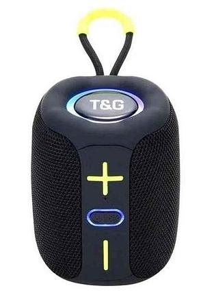 Портативная колонка bluetooth tg658 с rgb подсветкой, speakerphone, радио, black тм tg