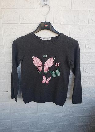 Кофта h&amp;m на 6-8 лет 122 128 см свитер на девочку
