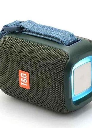Портативная колонка bluetooth tg339 с rgb подсветкой, speakerphone, радио, green тм tg