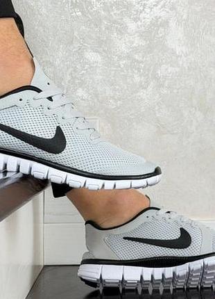 Р.41-46 кроссовки nike free run 3.0 v2 серые ks 12703