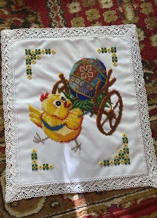 Вишивка великодня курча