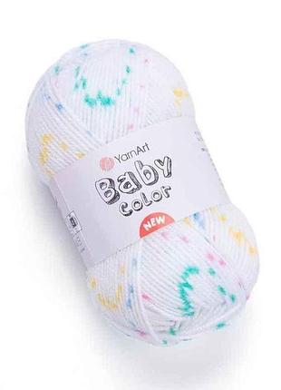 Пряжа baby color білий 100% акрил 150м 50г 5шт/уп 214 тм yarnart