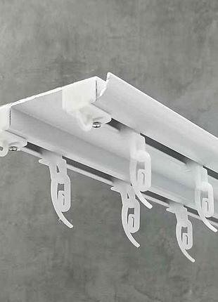 Карниз потолочный двурядный 2м белый ом алюминий тм кардинал