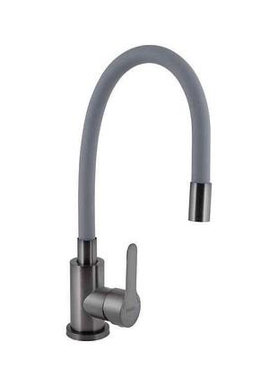 Смеситель на мойку графит pure 015f3 (k35) с гибким изливом bripur015f3grg тм brinex