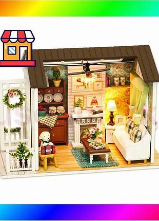 Bs кукольный дом конструктор best mix diy cute room 8008-d гостиная с верандой и камином bas77/n